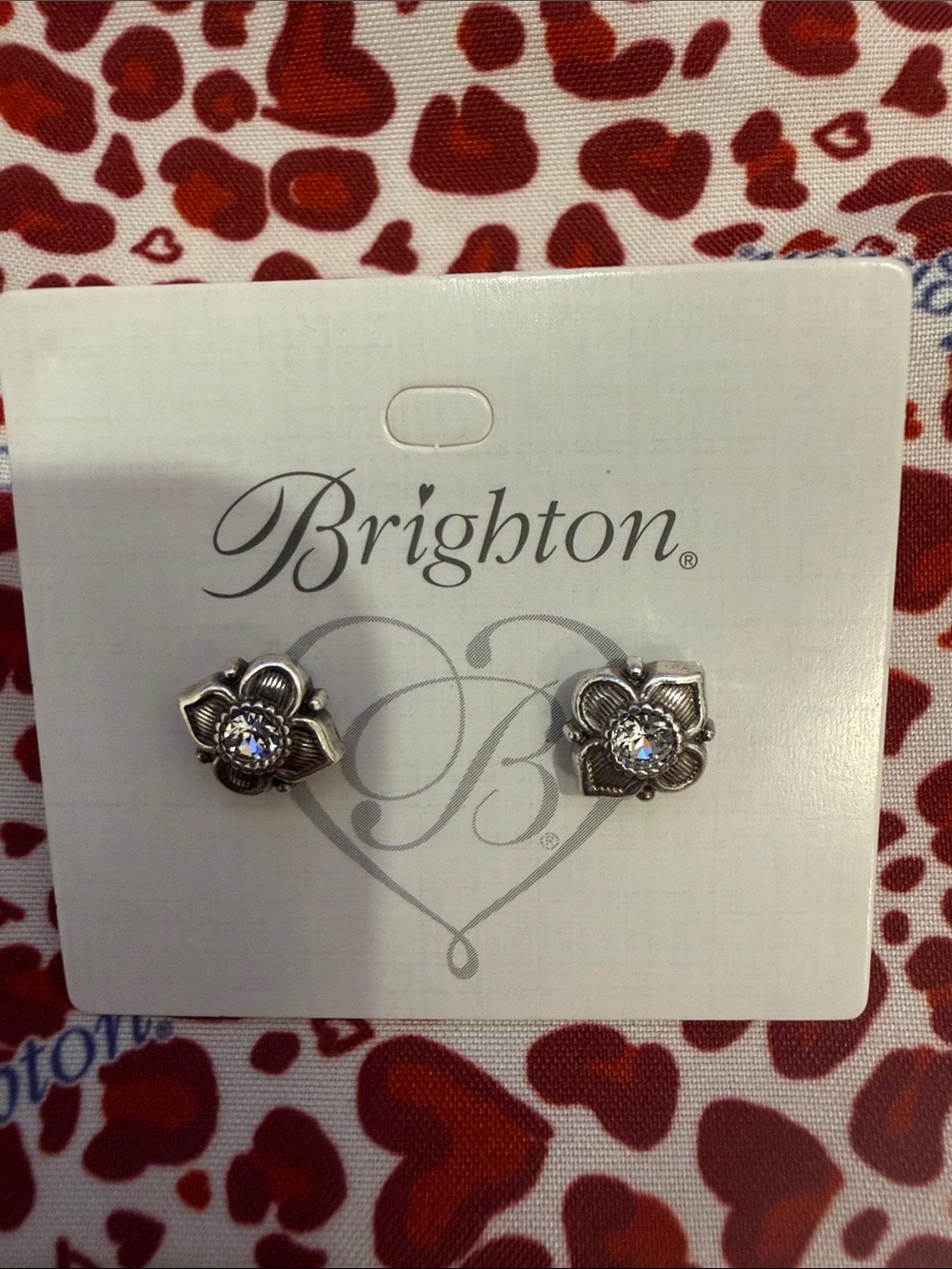 Brighton Silver Stud Earrings and Charm - Picture 2 of 3